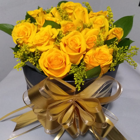 Bella caja de rosas Amarillas